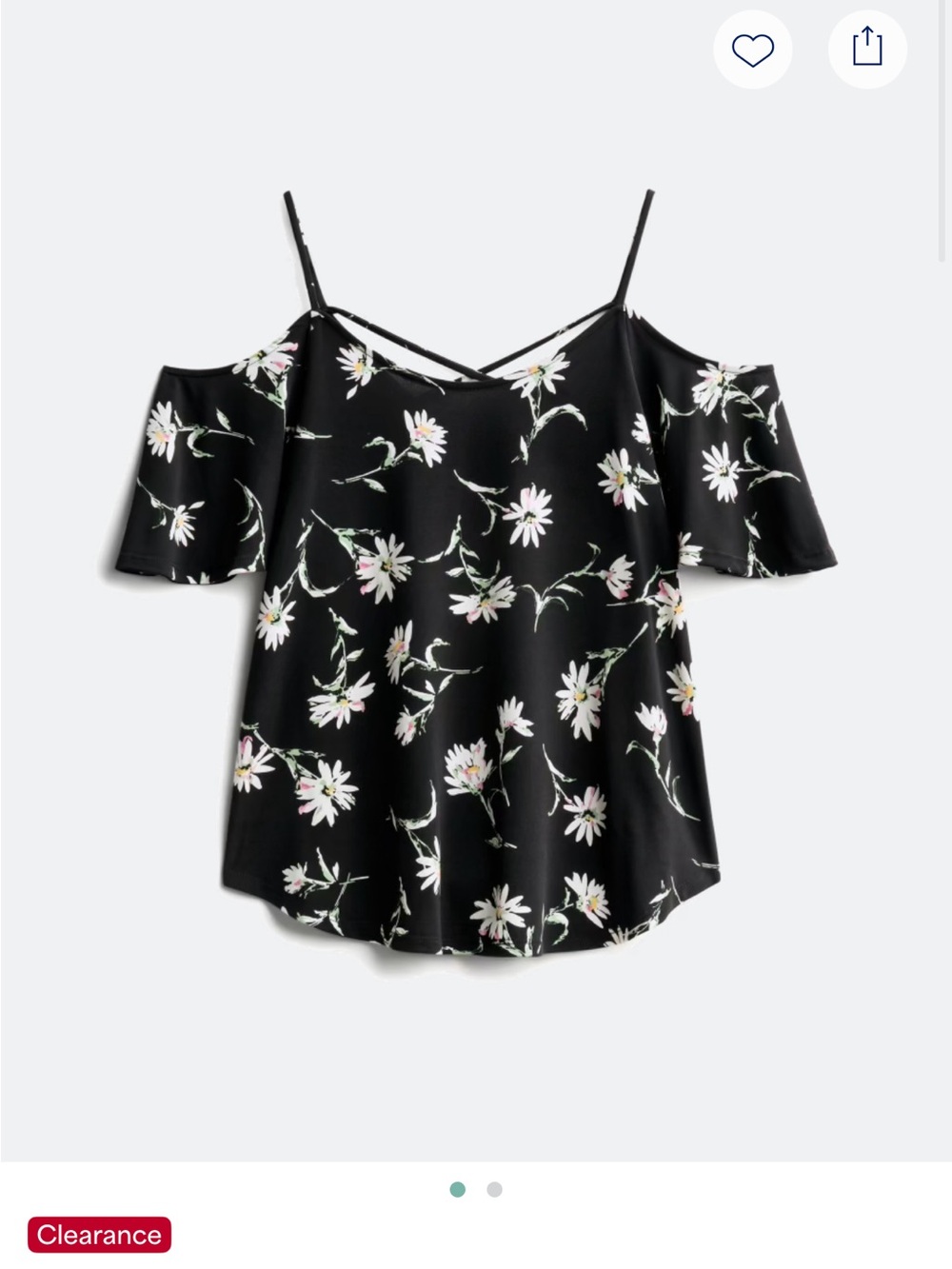 Kaileigh Black Floral Cold-Shoulder Camisole